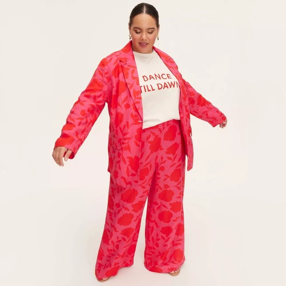 New Kate Spade x Target XXL Classic Rose Blazer Pink/Red Plus Extra Large Jacket - Picture 4 of 11